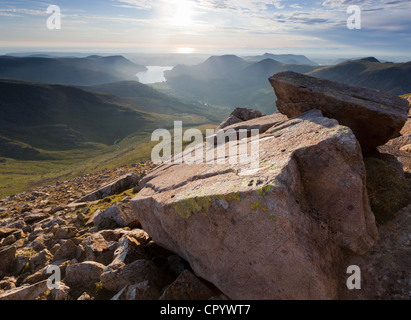 Voir d'Ennerdale l'eau du sommet du pilier dans le Lake District - Royaume-Uni. Banque D'Images