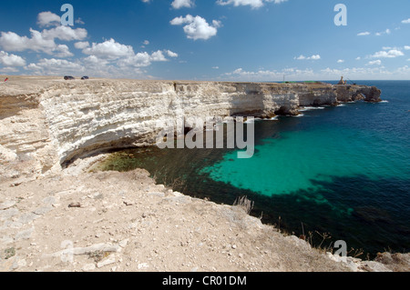 Littoral, Cape Tarhankut, Tarhan Qut, Crimea, Ukraine, Europe de l'Est Banque D'Images