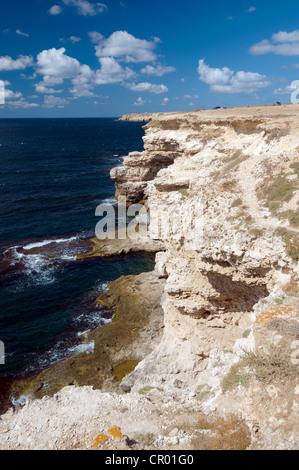 Littoral, Cape Tarhankut, Tarhan Qut, Crimea, Ukraine, Europe de l'Est Banque D'Images