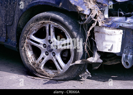 Impliqué dans un accident de voiture Banque D'Images