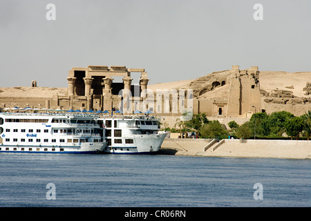 L'Égypte, de la Haute Égypte, vallée du Nil, Kom Ombo Temple dédié à Sobek, le dieu avec une tête de crocodile Banque D'Images