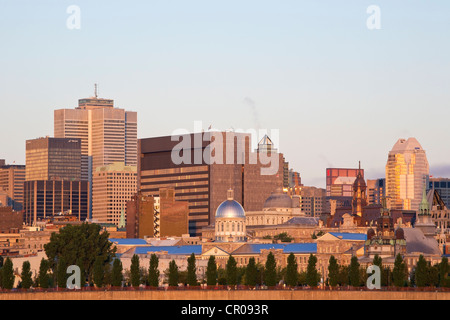 Skyline vue de Parc Jean Drapeau, Montréal, Québec, Canada Banque D'Images