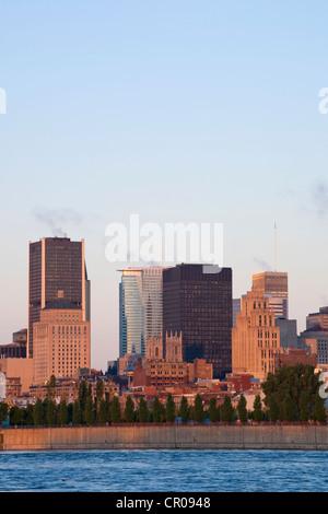 Skyline vue de Parc Jean Drapeau, Montréal, Québec, Canada Banque D'Images