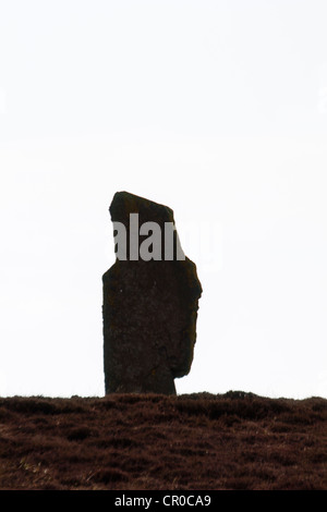 L'anneau de Shetlands sur la silhouette des Orcades Banque D'Images