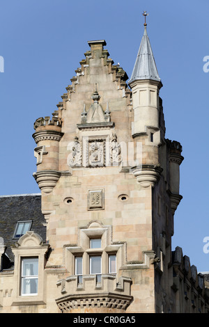 Merchant City Glasgow. Détail du bâtiment de la City Bank construit dans les années 1850, abrite maintenant Fraser Suites Serviced Apartments / Hôtel, Trongate, Écosse, Royaume-Uni Banque D'Images