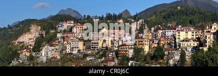 Panorama, Sapa ou Sa Pa, province de Lao Cai, au nord du Vietnam, Vietnam, Asie du Sud, Asie Banque D'Images