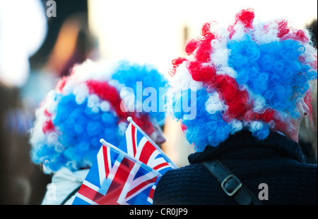 Revelers participant à la fête du Jubilé de diamant de la Reine à Hyde Park Banque D'Images