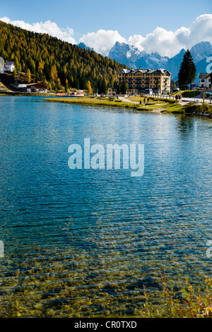 Lago lac de Misurina Dolomites en Italie, Europe, Alpes Banque D'Images