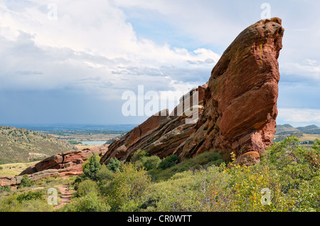 Rock Iceberg, des rochers de grès rouge, Red Rocks Park, Denver, Colorado, USA Banque D'Images