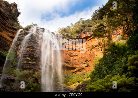 Murs en cascade de Wentworth, Blue Mountains, près de Sydney, Australie Banque D'Images