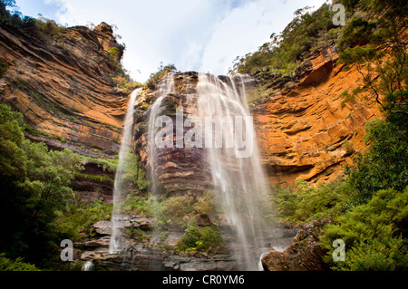 Murs en cascade de Wentworth, Blue Mountains, près de Sydney, Australie Banque D'Images