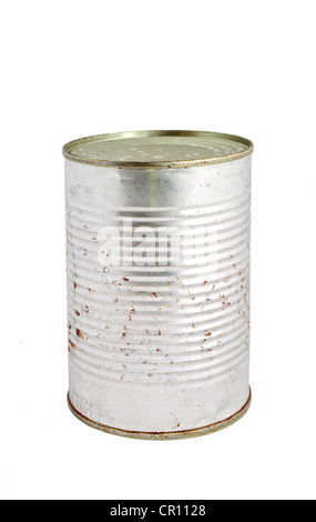 Tin Can isolated on white Banque D'Images