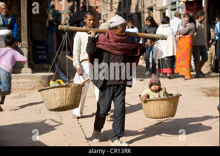 Au Népal, la vallée de Katmandou classée au Patrimoine Mondial de l'UNESCO, Zone Bagmati, Bhaktapur Banque D'Images