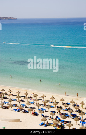 L'Espagne, Îles Baléares, Majorque, Palma, la plage Can Pastilla Banque D'Images