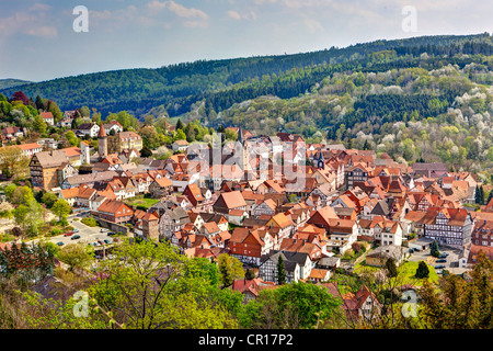 Donnant sur Spangenberg, Schwalm Eder district, Hesse, Germany, Europe, PublicGround Banque D'Images