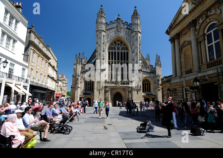 L'Abbaye de Bath à Bath, Somerset, Angleterre, Royaume-Uni Banque D'Images