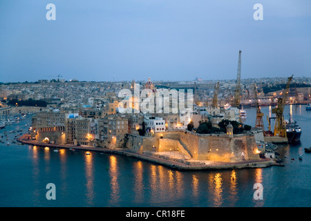 Malte, La Valette, classée au Patrimoine Mondial de l'UNESCO, Senglea port commercial Banque D'Images