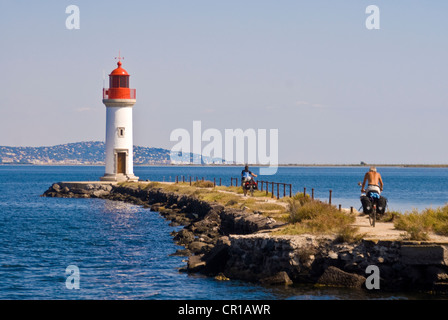 La France, l'Hérault, Sète, Etang de Thau, la Pointe des Onglous, la fin du Canal du Midi au patrimoine mondial de l'UNESCO Banque D'Images