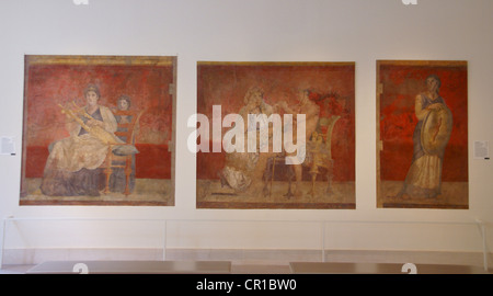 Fresques récupérés dans une ancienne villa romaine, Metropolitan Museum of Art, New York City Banque D'Images