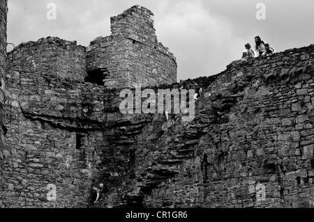 Château de Harlech Harlech domine la ville avec des murs épais et étonnante histoire Banque D'Images