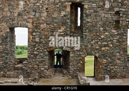 Château de Harlech Harlech domine la ville avec des murs épais et étonnante histoire Banque D'Images