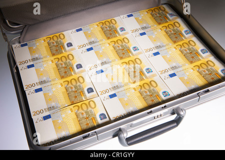Valise pleine de projets Euro Banque D'Images