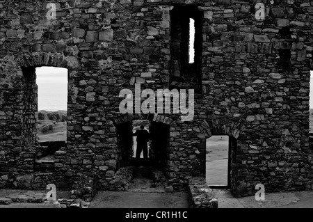 Château de Harlech Harlech domine la ville avec des murs épais et étonnante histoire Banque D'Images