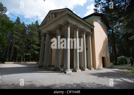 Chapelle de la résurrection : le Cimetière Skogskyrkogården forestiers, Stockholm, Suède. Banque D'Images