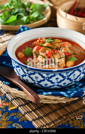 Poulet au curry Panang Thai Thaïlande Food Banque D'Images