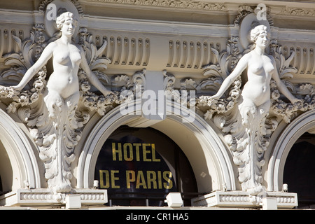 Principalty de Monaco, Monaco, Monte Carlo, Hôtel de Paris, hôtel de luxe, propriété de la Société des Bains de Mer donnant sur Banque D'Images