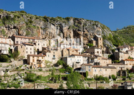 La France, l'Aveyron, le Parc Naturel Régional des Grands Causses, Peyre sur Tarn banques, nommées Les Plus Beaux Villages de France Banque D'Images