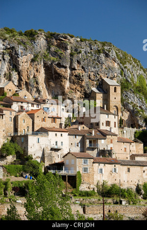 La France, l'Aveyron, le Parc Naturel Régional des Grands Causses, Peyre sur Tarn banques, nommées Les Plus Beaux Villages de France Banque D'Images