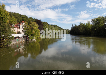 Dans la rivière Lech Landsberg am Lech, Upper Bavaria, Bavaria, Germany, Europe, PublicGround Banque D'Images