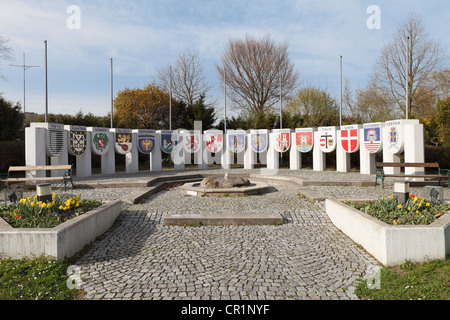 Nibelungendenkmal Poechlarn, monument, Nibelungengau, région de Mostviertel, en Basse-Autriche, Autriche, Europe Banque D'Images