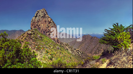 Roque El Cano évent volcanique de Vallehermoso, La Gomera, Canary Islands, Spain, Europe Banque D'Images