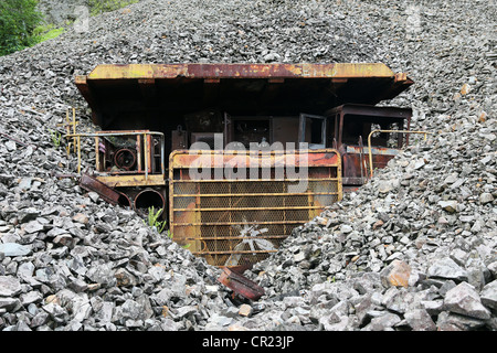 Chariot de mine de cuivre de Panguna, fermé en 1989 en raison d'un sabotage par l'Armée révolutionnaire de Bougainville. La Papouasie-Nouvelle-Guinée Banque D'Images