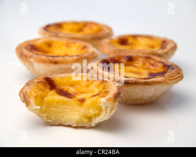 Close-up of dessert portugais typique de la pâtisserie Pastéis de nata - portugais flan oeufs Banque D'Images