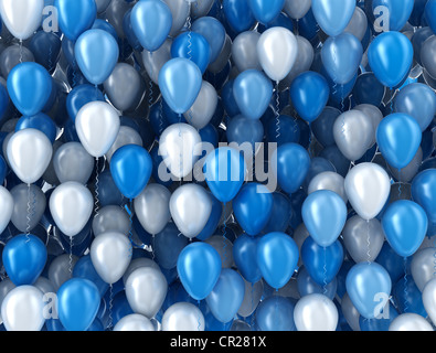 Ballons bleus et blancs background Banque D'Images