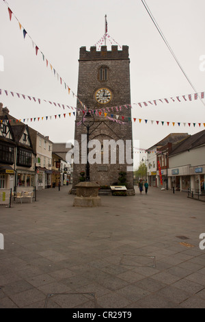 St Leonards tour de l'horloge, Newton Abbot, Devon, UK. Banque D'Images