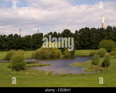 Piste avec méfiance lake Fawley Hampshire England UK Banque D'Images