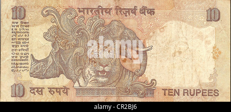 Monnaie internationale -Indian Rupee remarque Banque D'Images