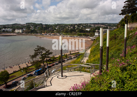 Tore Abbey Sands Torquay Beach à la marche du rock, Torquay, Devon, UK. Banque D'Images