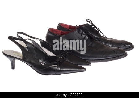 Deux chaussures vapeur isolé sur le fond blanc Banque D'Images