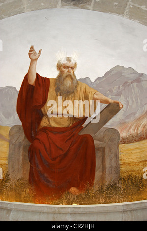 Peinture de Moïse tenant les dix commandements Banque D'Images