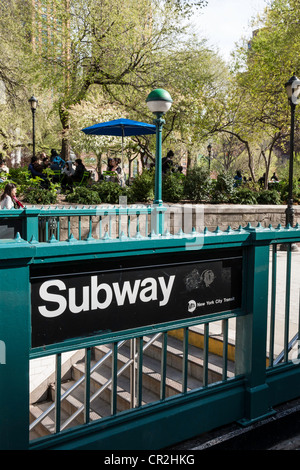 Entrée de la station de métro 14th Street, Union Square, NYC Banque D'Images