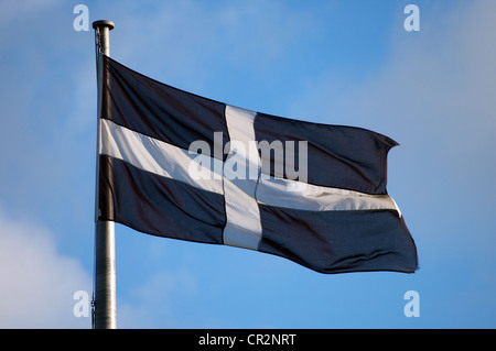 Le drapeau cornouaillais de haut vol Banque D'Images