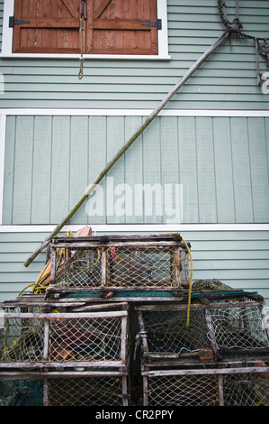 Des casiers à homard, Gloucester, Cape Ann, Massachusetts, USA. Banque D'Images