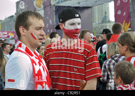 Pologne fans - EURO 2012 Banque D'Images