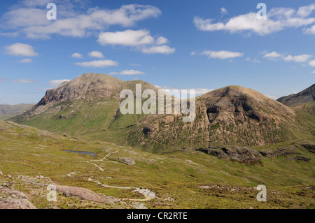 Marsco et Ruadh Stac sur une journée ensoleillée, l'île de Skye, Écosse Banque D'Images