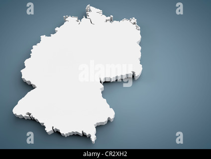 Aperçu de l'Allemagne, la carte, 3D illustration Banque D'Images